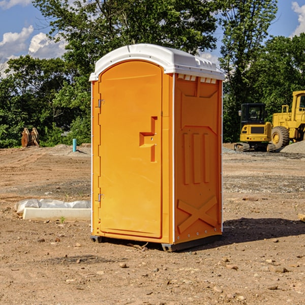 how often are the portable restrooms cleaned and serviced during a rental period in Lockington